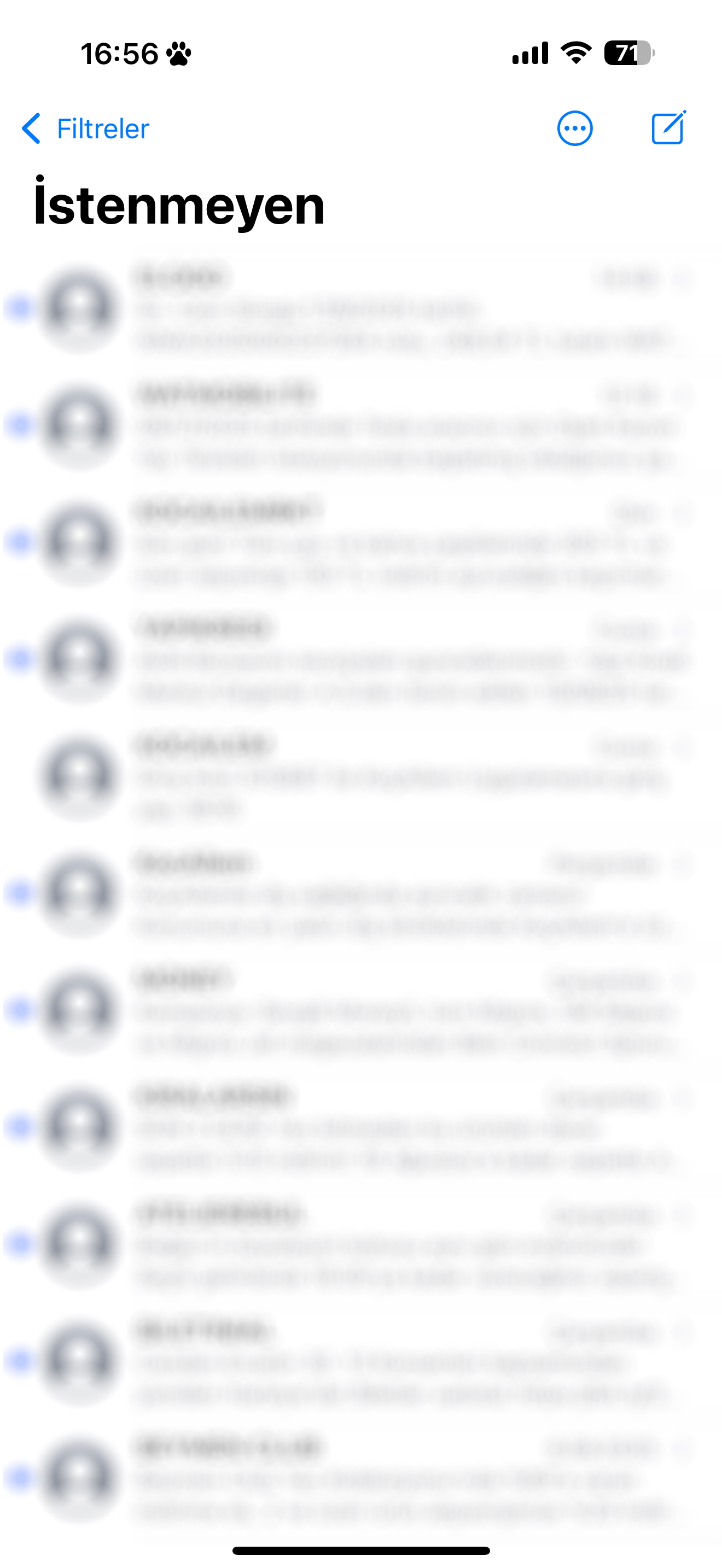 Filtelenmiş Mesajlar